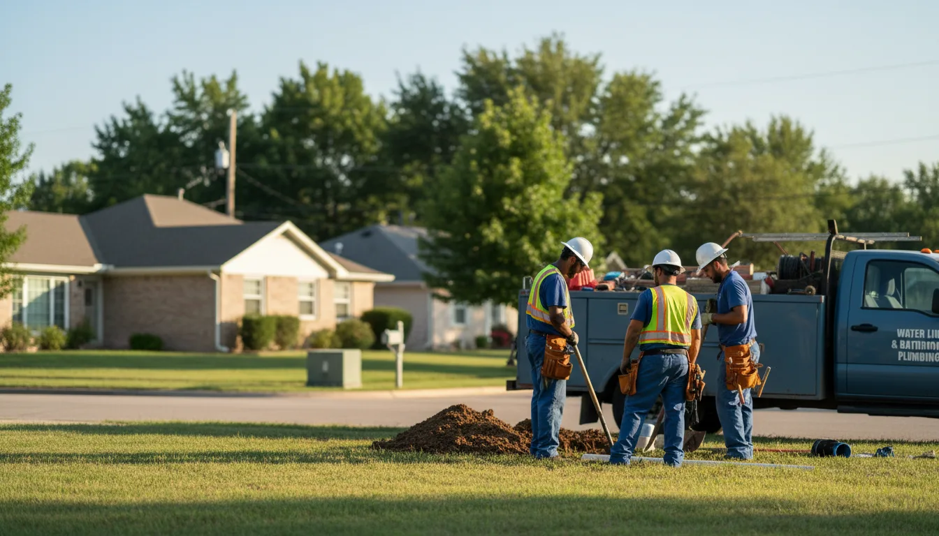 Residential water line and bathroom plumbing service in Groveport, OH
